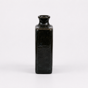 Vase à fleurs rectangulaire en céramique grès noire, design moderne et minimaliste, écologique, fait main, cuit à haute température - Product Image 2