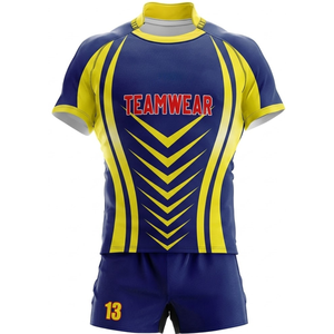 Conjuntos de Uniformes de Rugby/Fútbol Personalizados de Nuevo Diseño para Hombre, Transpirables, Resistentes al Viento, Antibacterianos, Ecológicos, 100% Poliéster, Cortos - Product Image 5