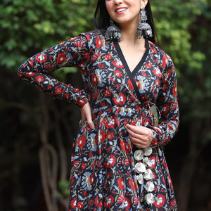 Women Printed Frock Elegant Casual Fashion <b>Dress</b> Beautiful Printed <b>Pattern</b> Soft Fabric Comfortable Fit For Women - Product Image 6
