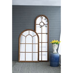 24x79 specchio allungato a metà tondo stile architettura classica in legno massello di abete decorazione d'interni 24x79 decorazione decorativa della parete della finestra specchio - Product Image 4