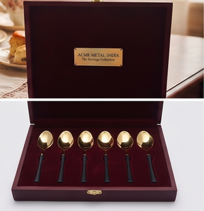 Ensemble de couverts en or avec manche noir, couverts de qualité supérieure pour table à manger moderne, événement de mariage et vaisselle de restaurant - Product Image 4
