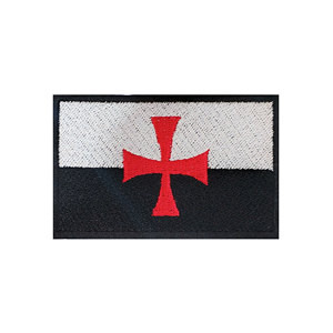 Embroidered Knights Templar Battle Flag Patch, Often Used Tactical Or Morale Patch For Clothing And Gear - Product Image 1