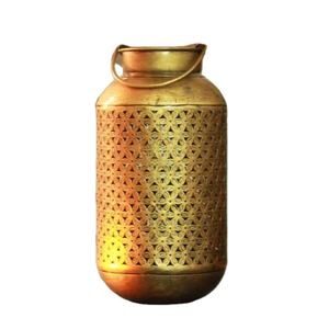 Nouvelle lanterne Burni Diya faite à la main avec cintre, décoration murale spirituelle Antique polie et dorée de meilleure qualité - Product Image 1