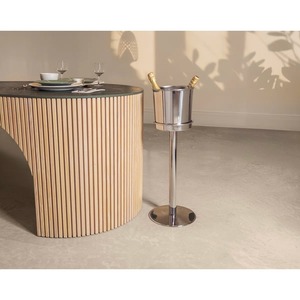 Cubo de hielo de lujo estilo restaurante con soporte de suelo alto, elegante cubo de vino de acero inoxidable y base de suelo - Product Image 5