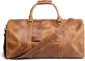 Bolsa de lona personalizable 100% de cuero vacuno genuino de alta calidad, adecuada para viajes, gimnasio, deportes y actividades al aire libre. - Product Image 3