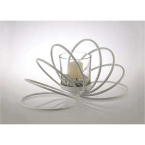 Portavelas de Lujo de Metal Blanco con Alambre para Velas de Té, Soporte Decorativo de Cristal para Centro de Mesa, Decoración para el Hogar y Eventos - Product Image 1