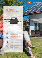 Système de stockage d'énergie photovoltaïque domestique Starcharge 800W noir flexible en silicium monocristallin avec onduleur lithium-ion IP68 pour balcon