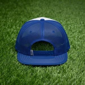 Casquette de baseball pour homme, blanche et bleue, style trucker, avec logo brodé personnalisé, dos en maille, réglable, pour l'extérieur et le streetwear - Product Image 5