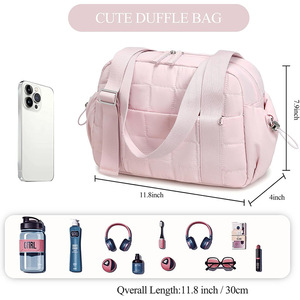 Wholesale Small Padded <b>Travel</b> <b>Duffel</b> <b>Bag</b> Casual Fitness Crossbody Handbag for Women - Product Image 5