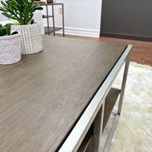 Set da Soggiorno Padena in 3 Pezzi: Tavolino da Caffè con Struttura in Metallo e Legno e 2 Tavolini Laterali - Product Image 3