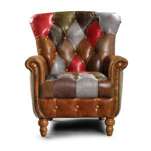 Sofá Individual Acolchado de Cuero Genuino con Diseño Vintage, Sillón Moderno con Brazos Rectos, Sofá Cama Inflable Ajustable para Sala de Estar - Product Image 5