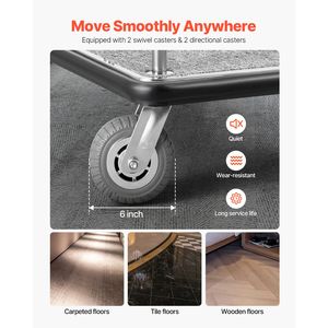 Carrello Portabagagli per Hotel con Capacità di Carico di 800 LBS, Finitura in Acciaio Inossidabile Spazzolato, Carrello Valet con Piano in Moquette Grigia - Product Image 2