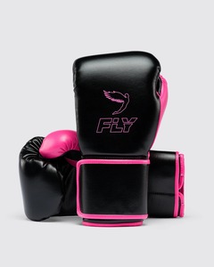 Nouveaux modèles de gants de boxe MMA en cuir noir et rose à lacets, personnalisés, professionnels, pour l'entraînement Sanda, légers, à doigts entiers - Product Image 1