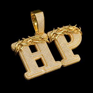 Colgante de moissanita HP LBA más vendido con diseño de corona de espinas, chapado en oro y plata, joyería con incrustaciones de diamantes. - Product Image 2