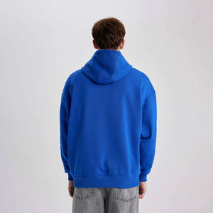 Winter Oversized Hoodie 100% Cotton French Fleece Fashionable Screen Printing & Embroidered Plain Dye Solid Pattern Hoodies - Product Image 5