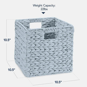 Cestas de Almacenamiento Naturales Hechas a Mano para Organización del Hogar Moderno, Juego de Cestas Plegables Elegantes de Jacinto de Agua - Product Image 5