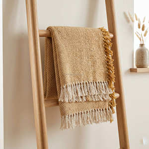 Manta de Algodón Tejido Texturizado de 130x170 cm con Flecos, Cubre Sofá Bohemio, Decoración para Habitación, Manta para Sofá de Uso Diario - Product Image 6