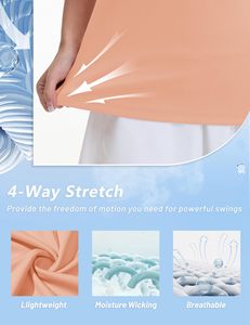 Polo de golf personnalisé pour femme, col en V, manches courtes, séchage rapide, UPF 50+, haut de tennis, OEM en gros - Product Image 5