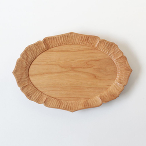 Assiette de service en bois, forme irrégulière, design minimaliste fait main, couleur unie, vaisselle et assiettes - Product Image 4