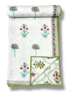 Dohar Doble de Algodón Estampado a Mano de Lujo, Floral, Suave y Elegante para Decoración del Hogar y Hoteles, Compre Directamente del Proveedor - Product Image 6