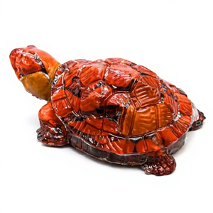 Tortue en Orgonite de Jaspe Rouge 2,7 Pouces, Figurine en Résine avec Éclats de Pierres Précieuses, Décoration Feng Shui pour la Maison, Cadeau Artisanal - Product Image 4