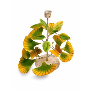 Support de bougie décoratif de luxe en fer forgé en forme de fleur de lotus, bougeoir vintage en métal pour bougies chauffe-plat, centre de table rustique pour la maison et les mariages - Product Image 1