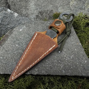 Couteau de chasse artisanal en acier au carbone de qualité industrielle avec étui en cuir pour le camping en plein air - Product Image 4