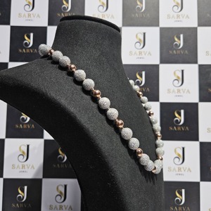 925 Silver Moissanite Ball Bead Necklace Hip Hop <b>Iced</b> <b>Out</b> Beaded <b>Chain</b> Luxury Unisex Statement Jewelry OEM ODM - Product Image 3
