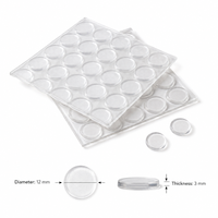 Tampons de protection autocollants transparents en PVC pour portes vitrées plates, protection de surface 12x3mm