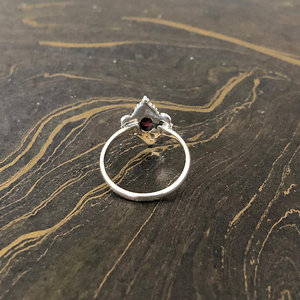 Vintage Red Garnet <b>Ring</b> 925 Silver Designer Halo Tribal Crown Frame <b>Thin</b> Band Jewelry For Women Perfect Anniversary Gift - Product Image 4