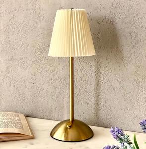 Minimalist Brass Table Lamp With White Paper Empire Shade E27 LED 2700K Warm <b>Light</b> For Bedroom Decorative <b>Lighting</b> - Product Image 3