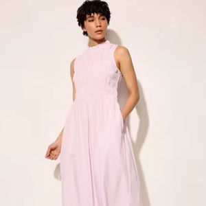 Robe longue ample sans manches pour femme, collection été 2026, idéale pour soirées et fêtes, style vintage sexy à col montant et imprimé floral - Product Image 1