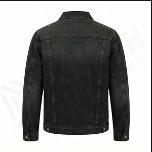 แจ็กเก็ตยีนส์คุณภาพสูงของผู้ชายเสื้อแจ็กเก็ตแนวตะวันตกมีกระดุมประดับโลโก้ด้านหน้าแบบรุ่ย - Product Image 3