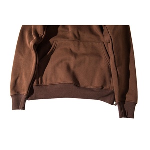 Sweat à capuche tendance 2022 pour homme, 14 oz, surdimensionné, lourd, 100% coton, respirant, sans cordon, brun chocolat, personnalisé - Product Image 4