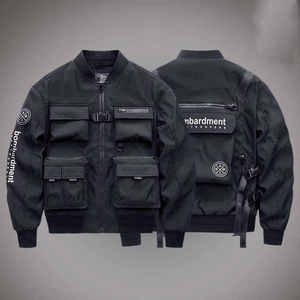 Men's <b>Techwear</b> <b>Jacket</b> Tactical Multi-Pocket Bomber Streetwear Windbreaker Cargo Hip Hop Functional Punk Style Utility Outwear - Product Image 1