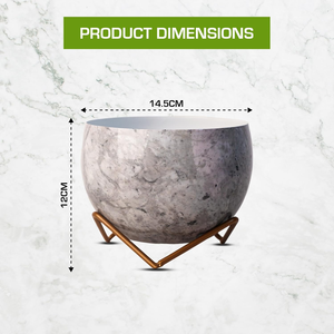 Maceta de Metal Gris con Soporte de Hierro, Maceta Decorativa Contemporánea para Jardín Interior, Sala de Estar, Dormitorio, Oficina, Balcón - Product Image 4