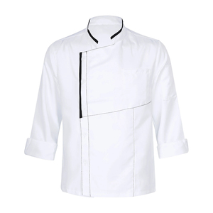 Veste de Chef Unisexe 100% Coton Blanc Uni, Longue, Grande Taille, Uniforme de Cuisine, Vente Chaude à Prix Abordable - Product Image 2