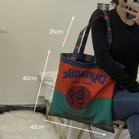 Sac fourre-tout en toile color-block Niche Myth pour femme, imprimé, pour l'extérieur et la plage, sac à bandoulière pour étudiante, sac de shopping
