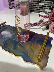 <b>Resin</b> Tray Handmade Antique Weathered Coastal Design Multi-Functional Wedding Serving Tray for Home Hotel Kitchen <b>Table</b> <b>Top</b> - Product Image 5