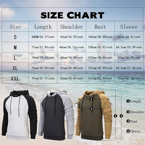 <b>Top</b> Selling Hoodies for Men Pullover <b>Raglan</b> Long Sleeves Color Block Fleece Drawstring Casual Designer Hoody <b>Tops</b> with Pockets - Product Image 6