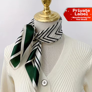 Custom Printed <b>Square</b> <b>Silk</b> <b>Scarf</b> Striped Pattern European Style Four Seasons Wearable Accessory <b>Square</b> <b>Silk</b> Feeling Bandana - Product Image 1