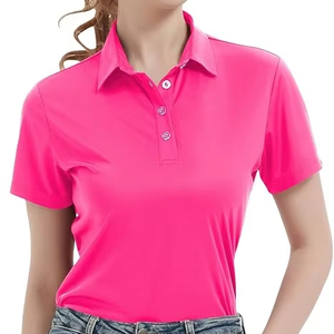เสื้อโปโลแขนยาวทรงเข้ารูปสำหรับผู้หญิง สไตล์ลำลอง ใส่เล่นกอล์ฟ กระดุม 2 เม็ด ผ้าเจอร์ซีย์คอตตอน/โพลีเอสเตอร์ 220 GSM รับผลิตตามแบบ (OEM) สีชมพู ปี 2026 - Product Image 1