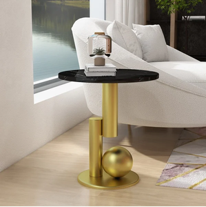 Innovative Style Black Luxury Furniture Marble Top <b>Sofa</b> <b>Side</b> <b>Table</b> for Living Room, Hotel, Office Round Modern Corner <b>Table</b> - Product Image 1