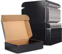 Boîtes d'expédition en carton ondulé kraft recyclable noir 9x6x2 pouces, emballage durable en carton pour envoi postal avec fermeture magnétique pour petits colis