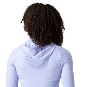 Women's Light Blue Full Zip Performance Hoodie Long Sleeve Stretch Gym <b>Workout</b> Running Fitness Activewear Lightweight <b>Jacket</b> - Product Image 5