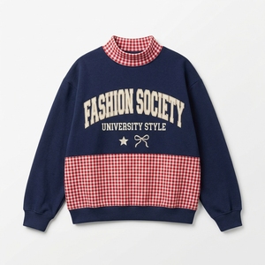 Sudadera de Cuello Redondo Color Granate para Mujer, Estilo Club, con Letras Bordadas y Detalle de Lazo, Estilo Preppy, Ropa de Otoño - Product Image 6