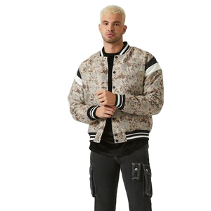 Men's Black Varsity <b>Jacket</b> With <b>Leather</b> Sleeves Turn-down Collar Button Closure Casual Autumn Wear - Product Image 1