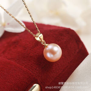 Vente directe du fabricant Chaîne en argent pur S925 avec perle d'eau douce Perle de riz et pendentif à fermoir en forme de graine de melon - Product Image 4