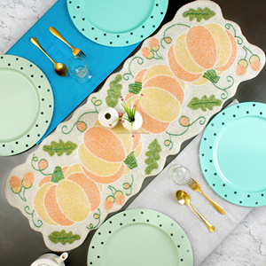 High Quality Cotton <b>Table</b> <b>Runner</b> Embroidered Beaded Design Luxury Patterned Kitchen Home Decor Mat for Christmas Low Price - Product Image 3