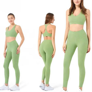 Ensemble de yoga taille haute pour femme : Soutien-gorge de sport dos nu et leggings doux sans coutures, anti-transpiration, extensibles dans les quatre sens, tenue de sport OEM - Product Image 6